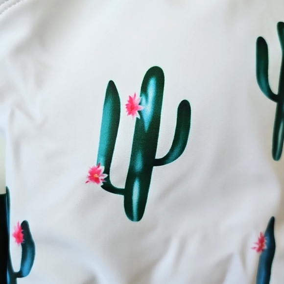 Gorgeous Cactus Print One Piece Swimsuit Bathing Suit Size S - Picture 6 of 15